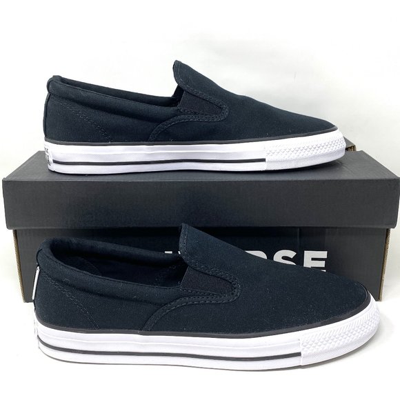 Converse Womens 167941F CT All Star Double Gore Slip On Black Canvas Low Sneaker - Picture 2 of 10